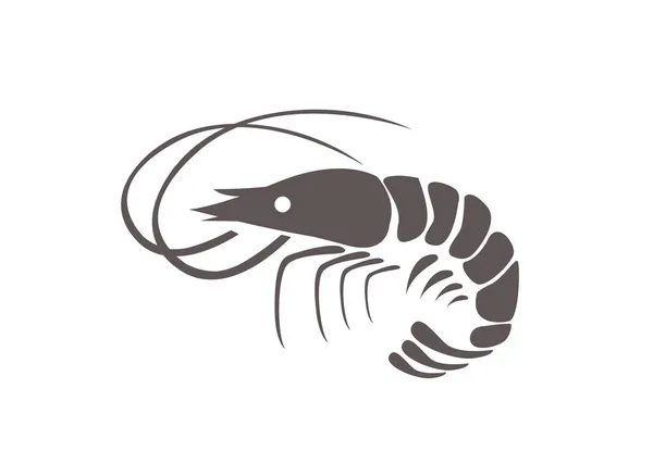 Shrimp Vector Illustration White — Stock Vector
