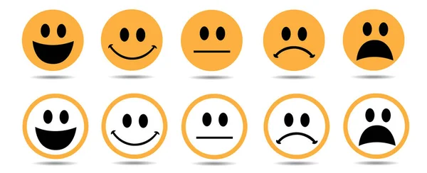 Conjunto Vectorial Emoticonos Brillantes — Archivo Imágenes Vectoriales