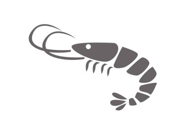 Beyaz üzerine karides vektör illüstrasyonu