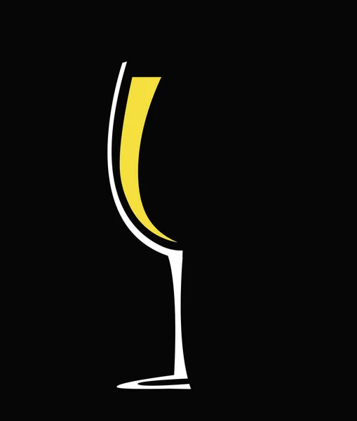Verre Vin Avec Vecteur Vin Blanc — Image vectorielle