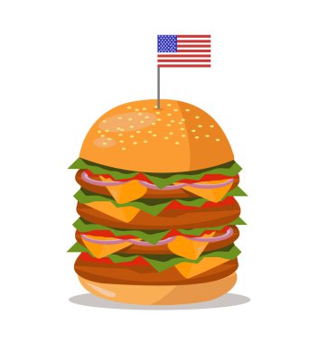 Hamburger simgesi tasarımı vektör çizimi