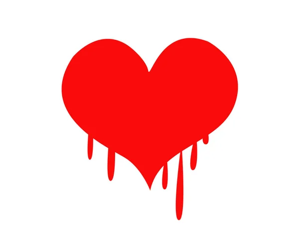Corazón Sangrante Vector Ilustración — Vector de stock