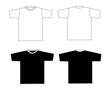 boş t-shirt şablon. ön ve arka