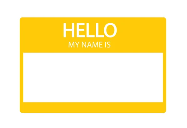 Bonjour Mon Nom Est Introduction Plat Étiquette — Image vectorielle