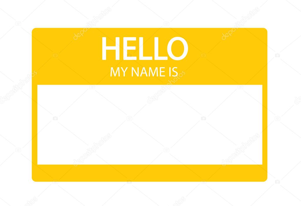 Hello, my name is introduction flat label