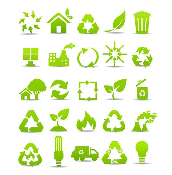 Vector Set Van Milieu Recycling Pictogrammen — Stockvector