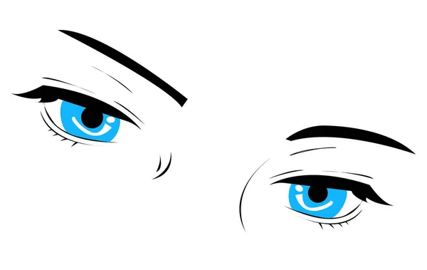 蓝眼睛图标矢量插图艺术 — 图库矢量图片