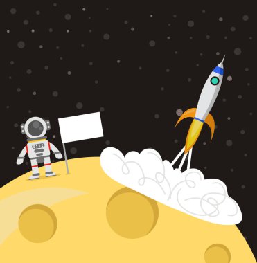 astronot ve uzay gemisi vektörü 