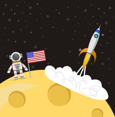 astronot ve uzay gemisi vektörü 