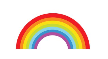 Beyaz arka plan üzerinde izole renkli gökkuşağı şablonu