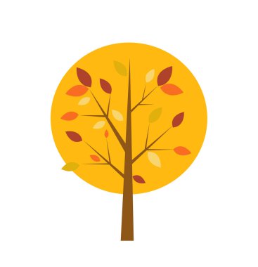 Sonbahar ağacı vektör illüstrasyonu
