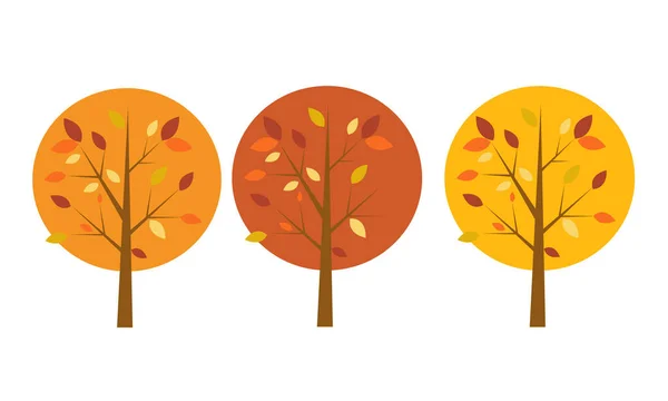 Векторная Иллюстрация Осенних Деревьев — стоковый вектор