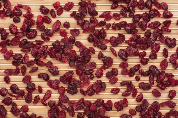 Cranberries on the bamboo mat