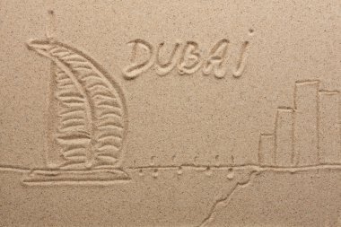dubai painted by in the sand