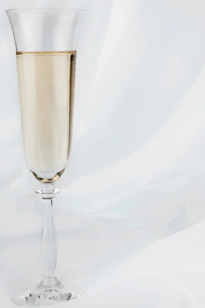 Champán en una copa sobre fondo blanco — Foto de Stock