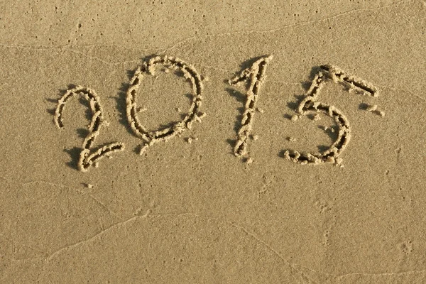 The inscription on the sand 2015 — Stock Photo, Image