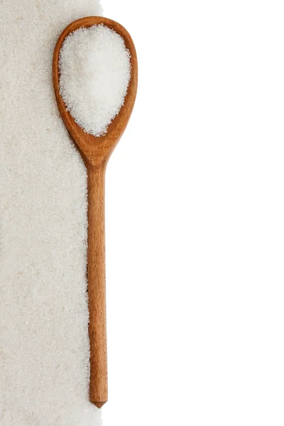 Wooden spoon with sugar — Stock Photo, Image