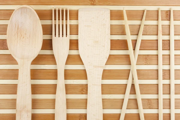 Lepel, vork, eetstokjes, peddel — Stockfoto