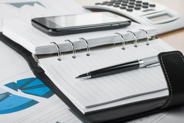 Pen lying on the diary — Stock Photo, Image