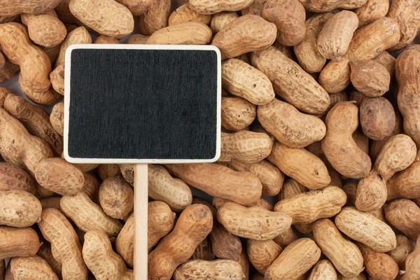 Pointer the price tag lies on peanuts — Stock Photo, Image