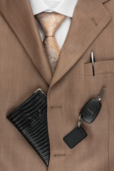 Rechten liggend op het pak en stropdas — Stockfoto