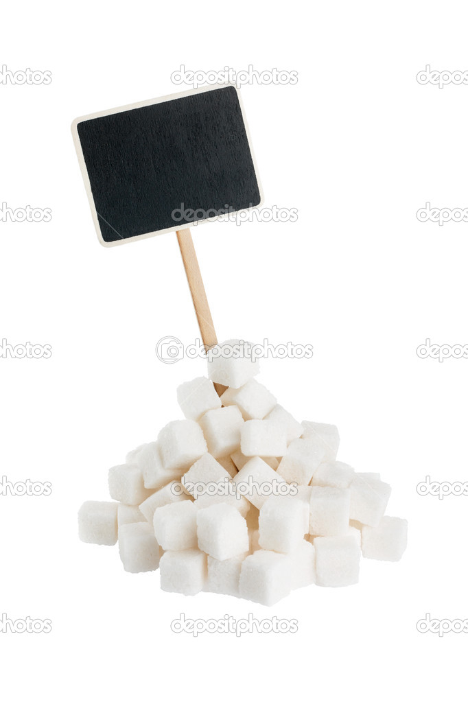Heap of  lump sugar  with a pointer for your text
