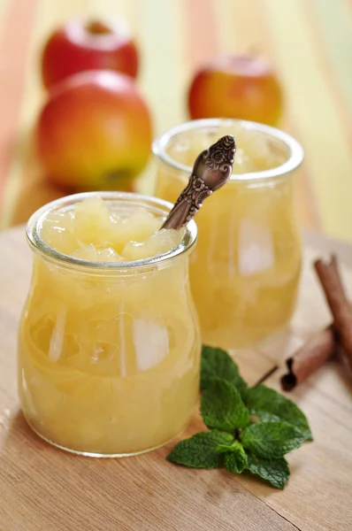 Jar of apple jam — Stock Photo, Image