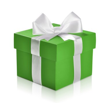 Green gift box clipart