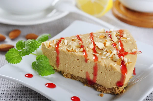 Φέτα cheesecake καραμέλα — Φωτογραφία Αρχείου