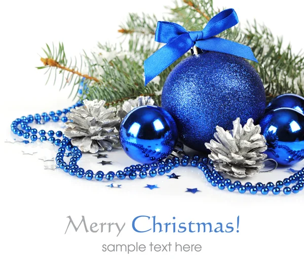 Decoraciones azules de Navidad — Foto de Stock