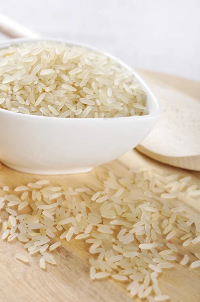 Rice in white bowl — Stock Photo, Image