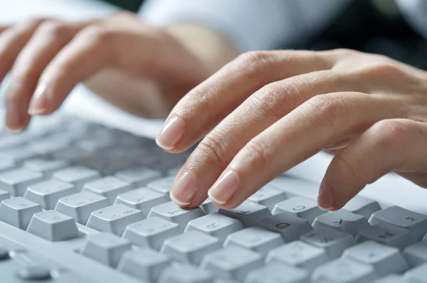 Typing female hands — Stock Photo, Image