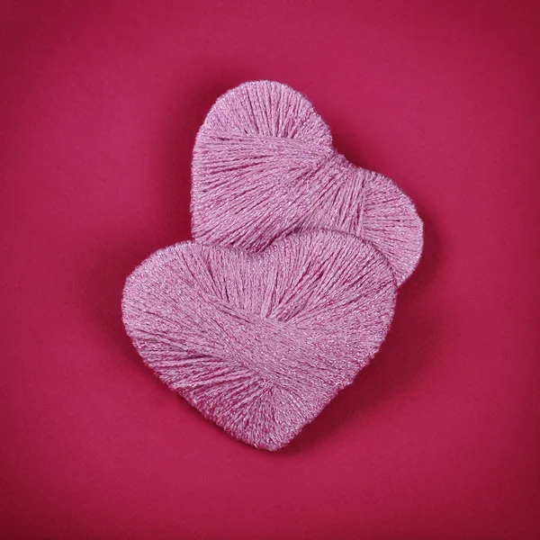 Two pink hearts — Stock Photo, Image