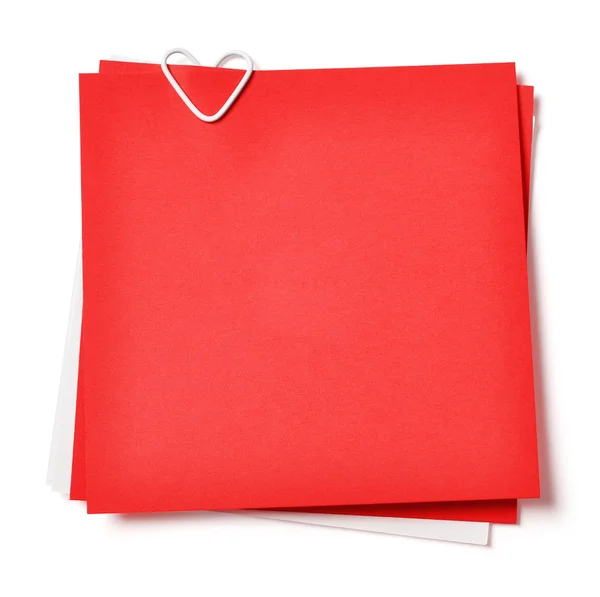 Notas pegajosas vermelhas e brancas — Fotografia de Stock