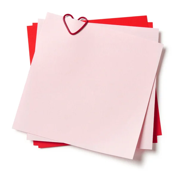 Pink and red sticky notes — Stok fotoğraf