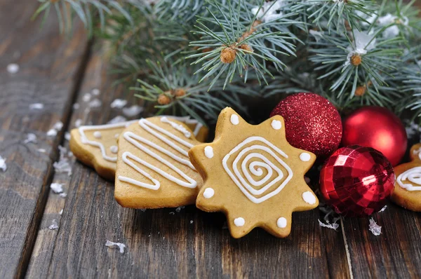 Noel zencefil ve ballı kurabiye — Stok fotoğraf