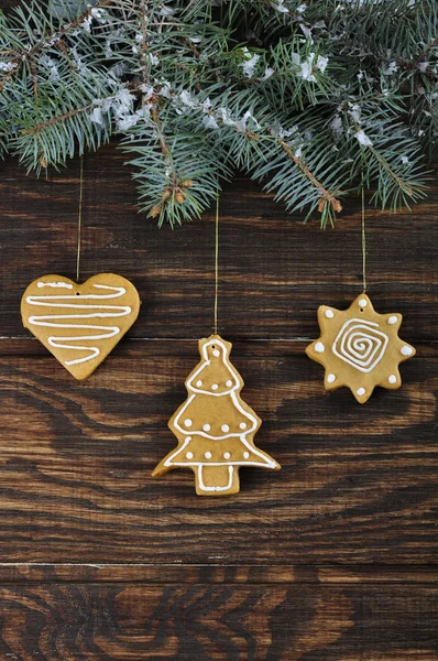 Biscoitos de gengibre e mel de Natal — Fotografia de Stock