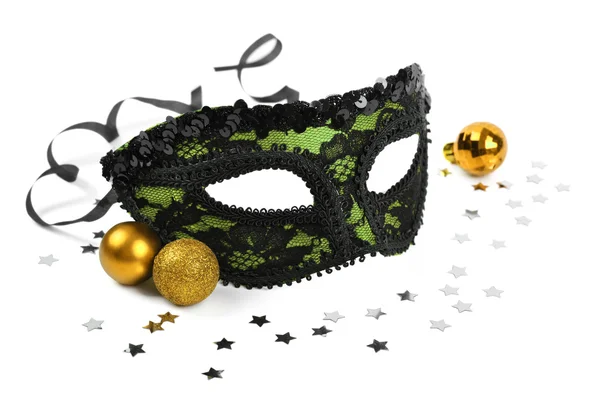 Maschera verde carnevale — Foto Stock