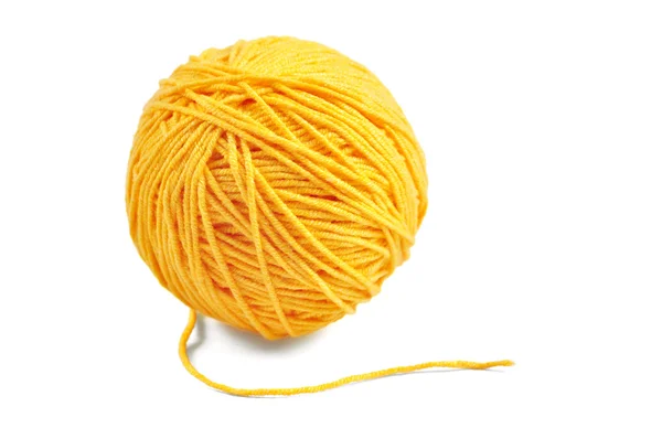 Yellow yarn ball — Stock Photo, Image