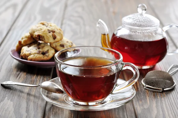 Tazza di tè con teiera — Foto Stock