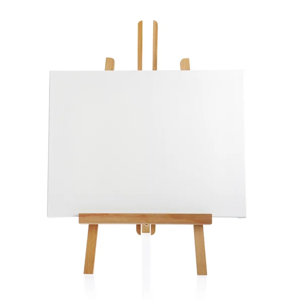 Wooden easel with blank canvas — Stock Photo, Image