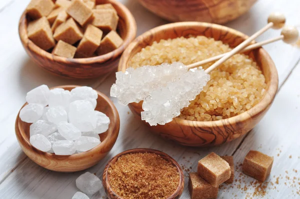 Different kinds of sugar — Stock Photo, Image