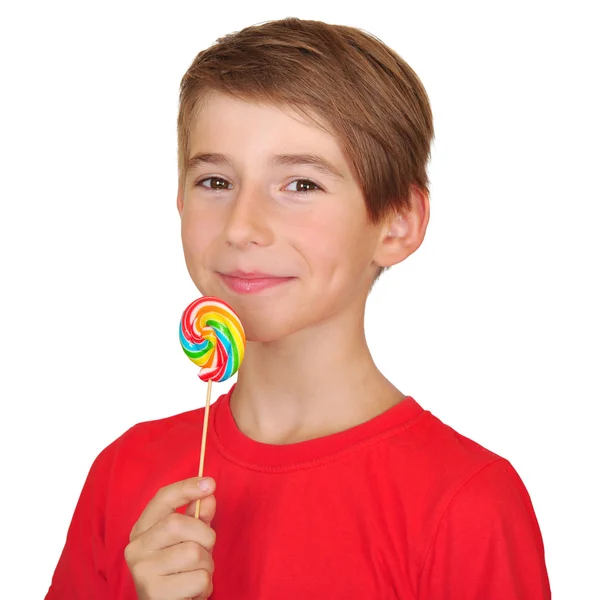 Boy with candy — Stock Photo, Image