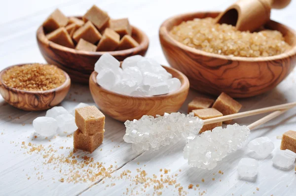 Brown and white sugar — Stock Photo, Image