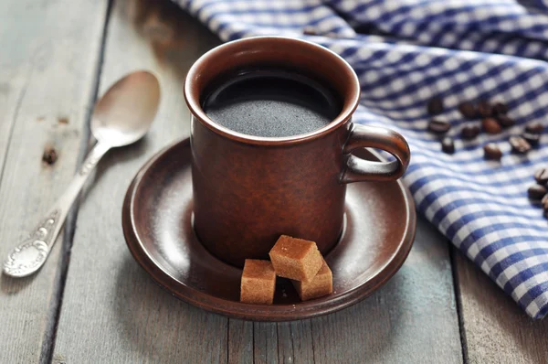Coffee in brown cup — Stock Photo, Image