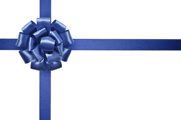 Blue satin ribbon — Stock Photo, Image