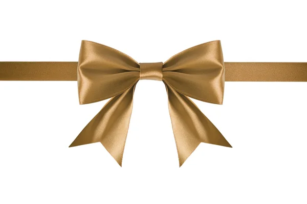 Golden satin ribbon — Stock Photo, Image