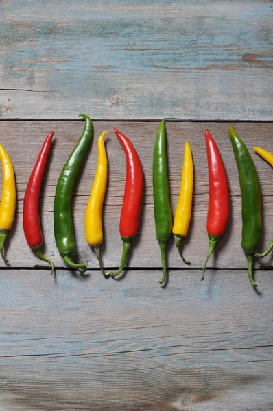 Multi colored hot chili peppers — Stock Photo, Image