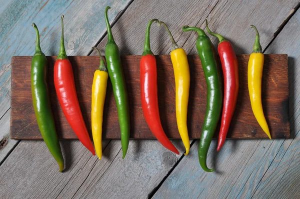 Multi colored hot chili peppers — Stock Photo, Image