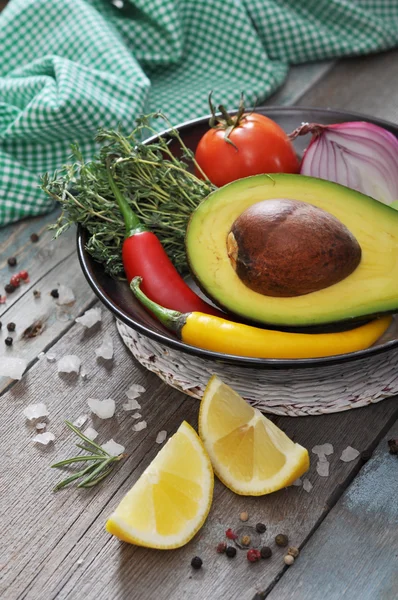 Ingredientes para guacamole — Fotografia de Stock